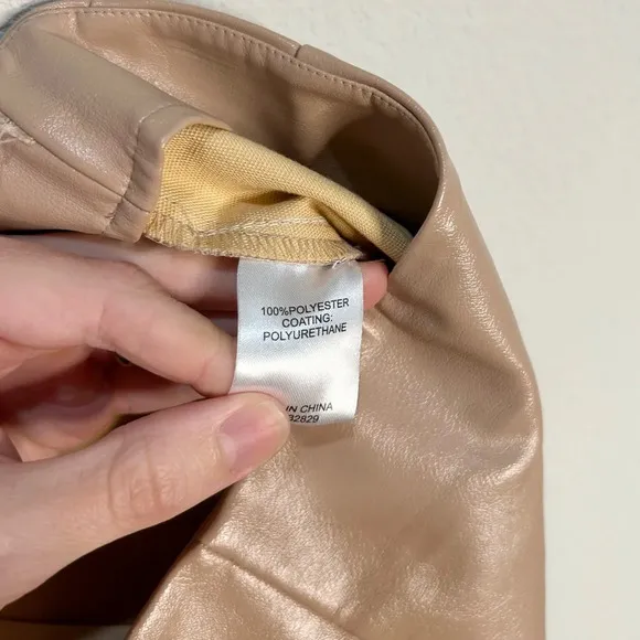 Superdown x REVOLVE Trinity Faux Leather Tan Mini Skirt with Slit