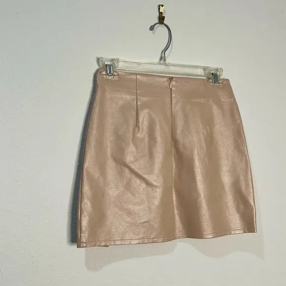 Superdown x REVOLVE Trinity Faux Leather Tan Mini Skirt with Slit