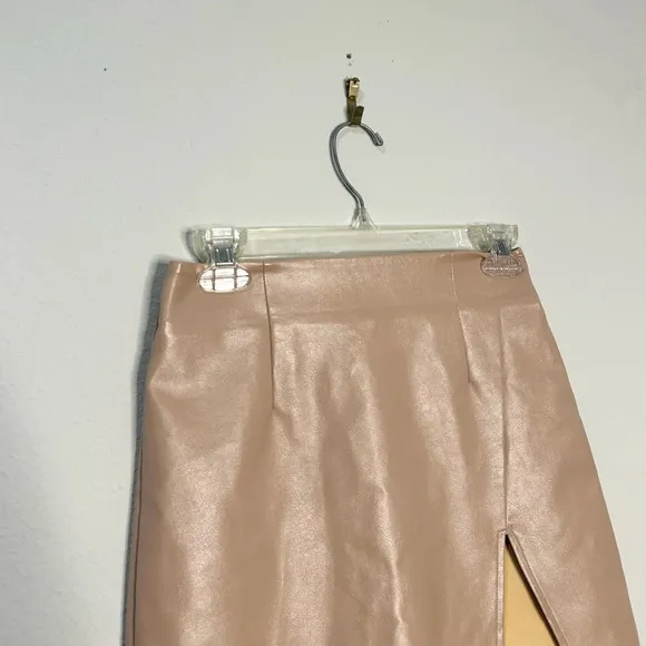 Superdown x REVOLVE Trinity Faux Leather Tan Mini Skirt with Slit