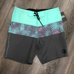 Surf World Sawgrass Boardshorts -  The Surf World Collection - Teal Grey