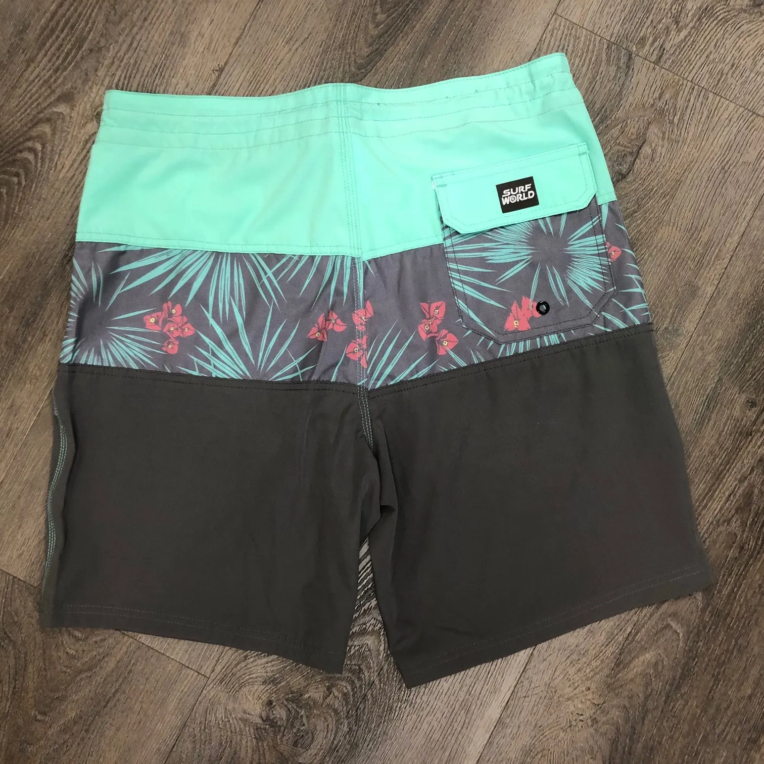 Surf World Sawgrass Boardshorts -  The Surf World Collection - Teal Grey