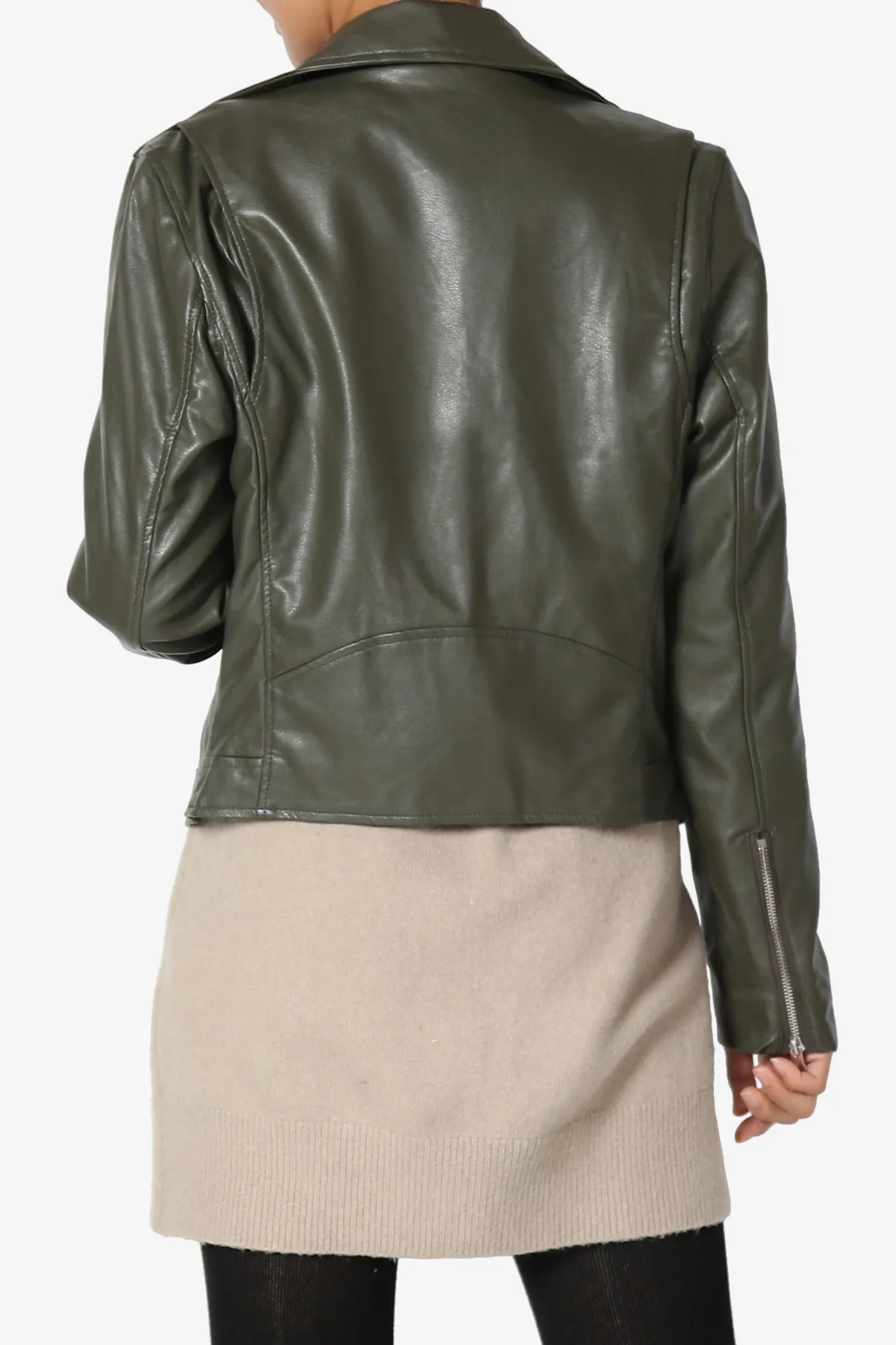 Tahani Faux Leather Biker Jacket