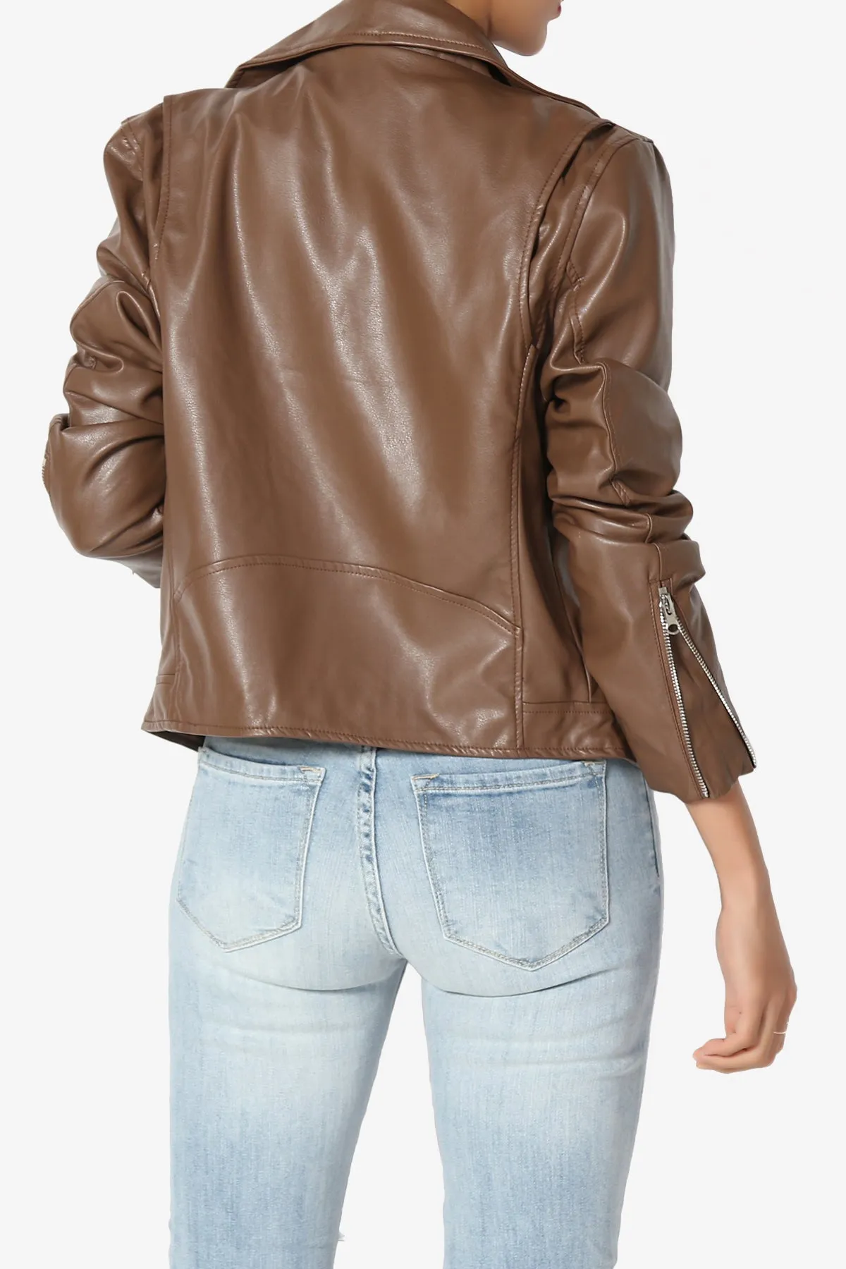 Tahani Faux Leather Biker Jacket
