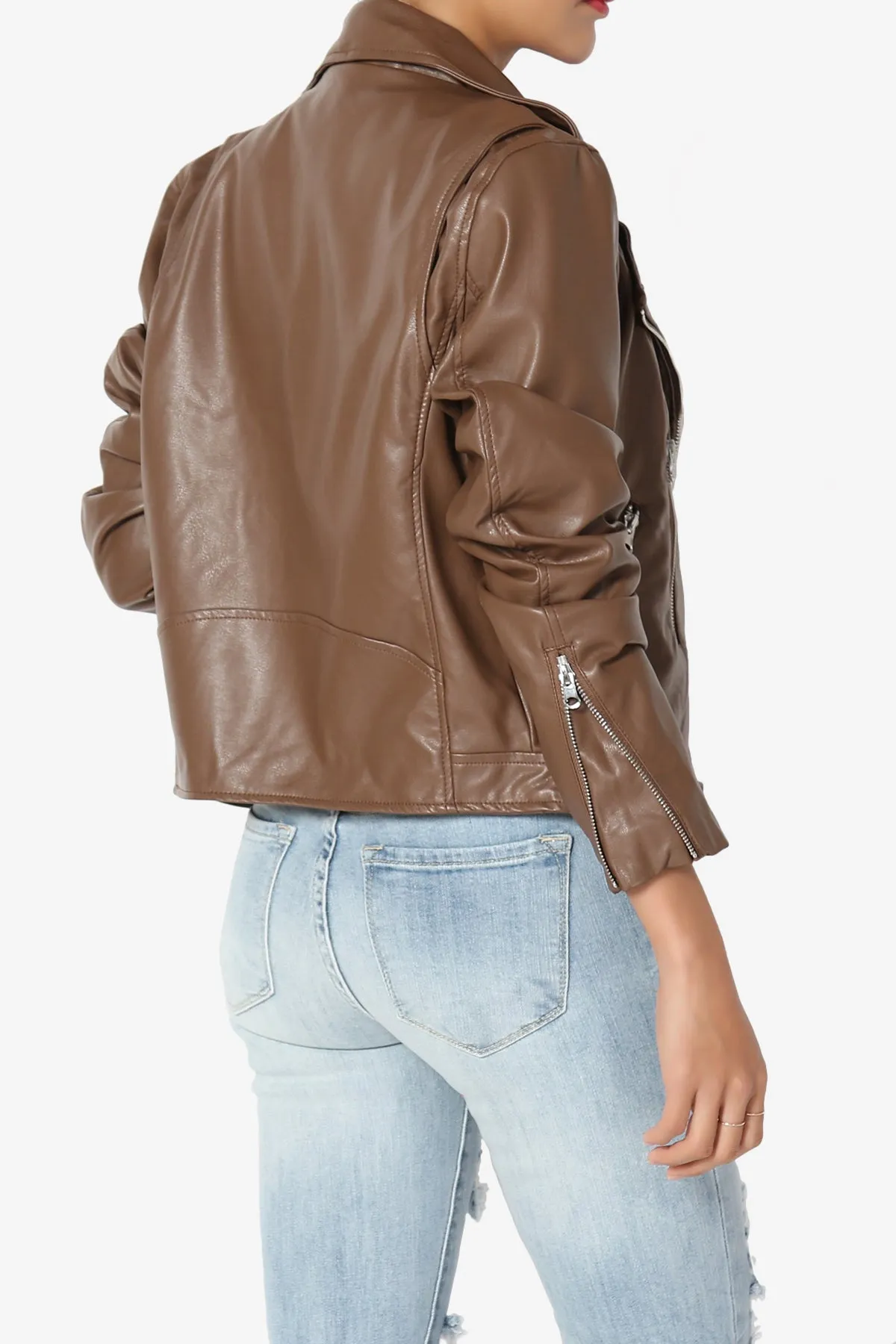 Tahani Faux Leather Biker Jacket