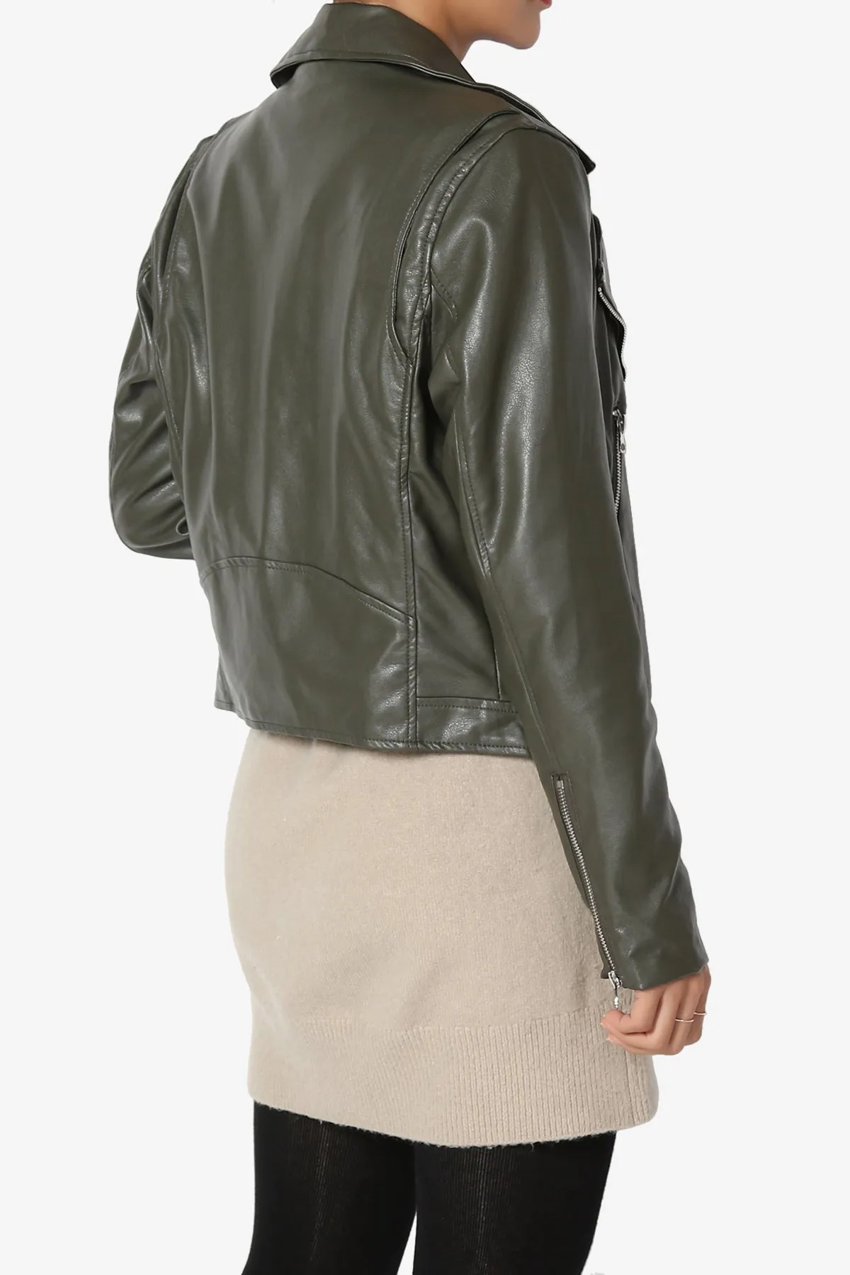 Tahani Faux Leather Biker Jacket