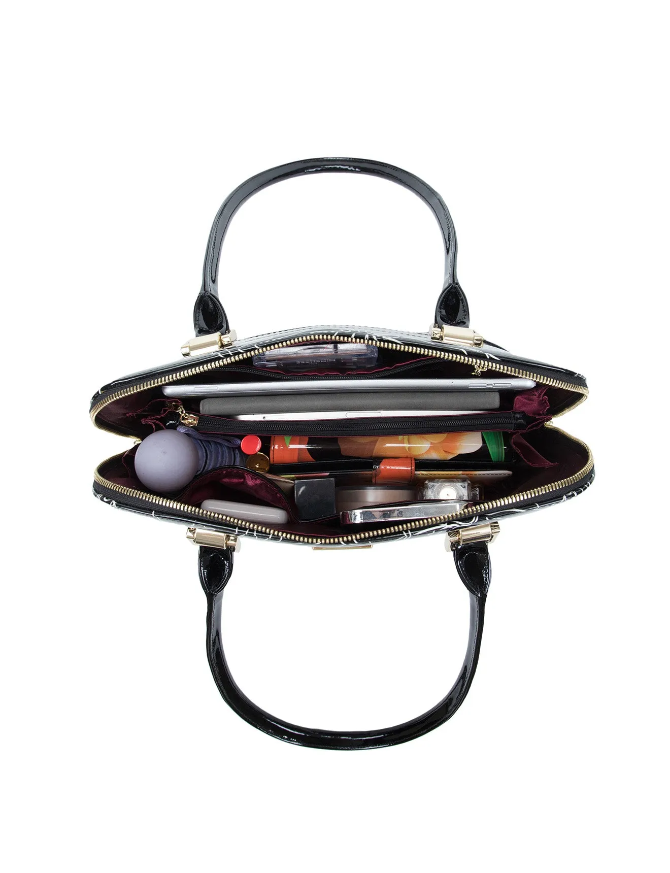 TAHLEE  PATENT LEATHER HANDBAG- SF7-0758- SALE