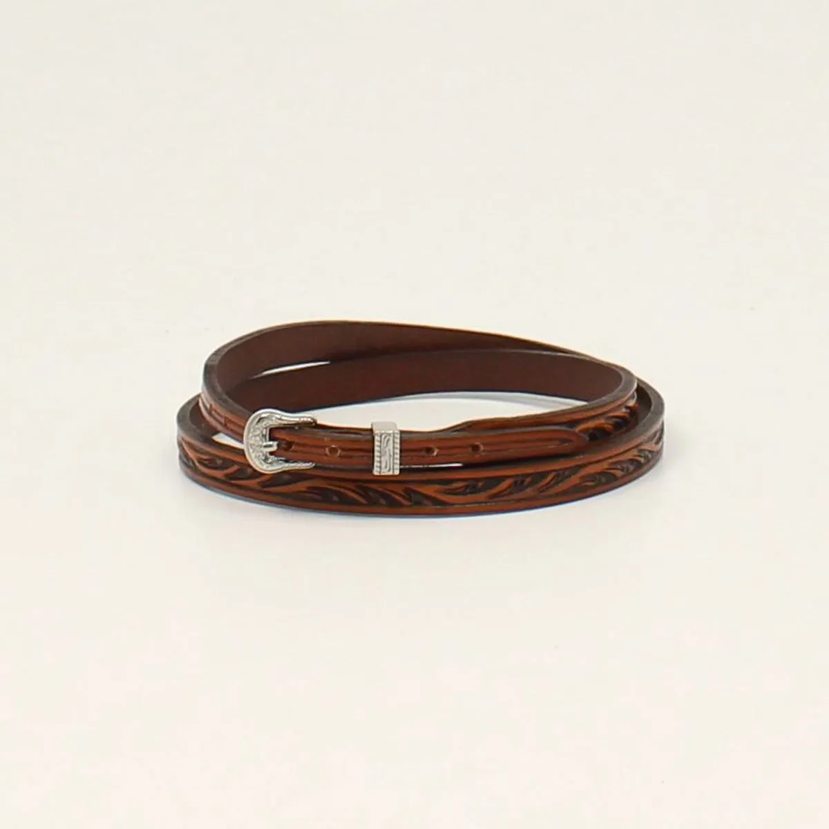 TAN FLORAL TOOLED HATBAND