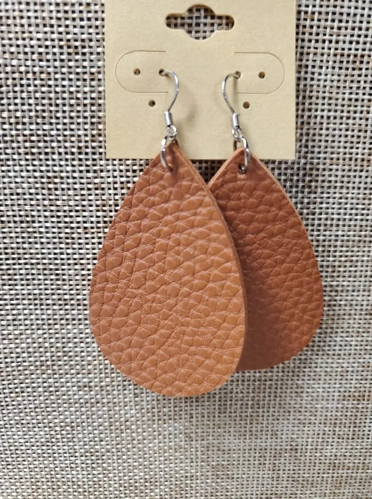 Tawny Faux Leather Earrings