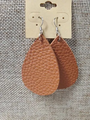 Tawny Faux Leather Earrings