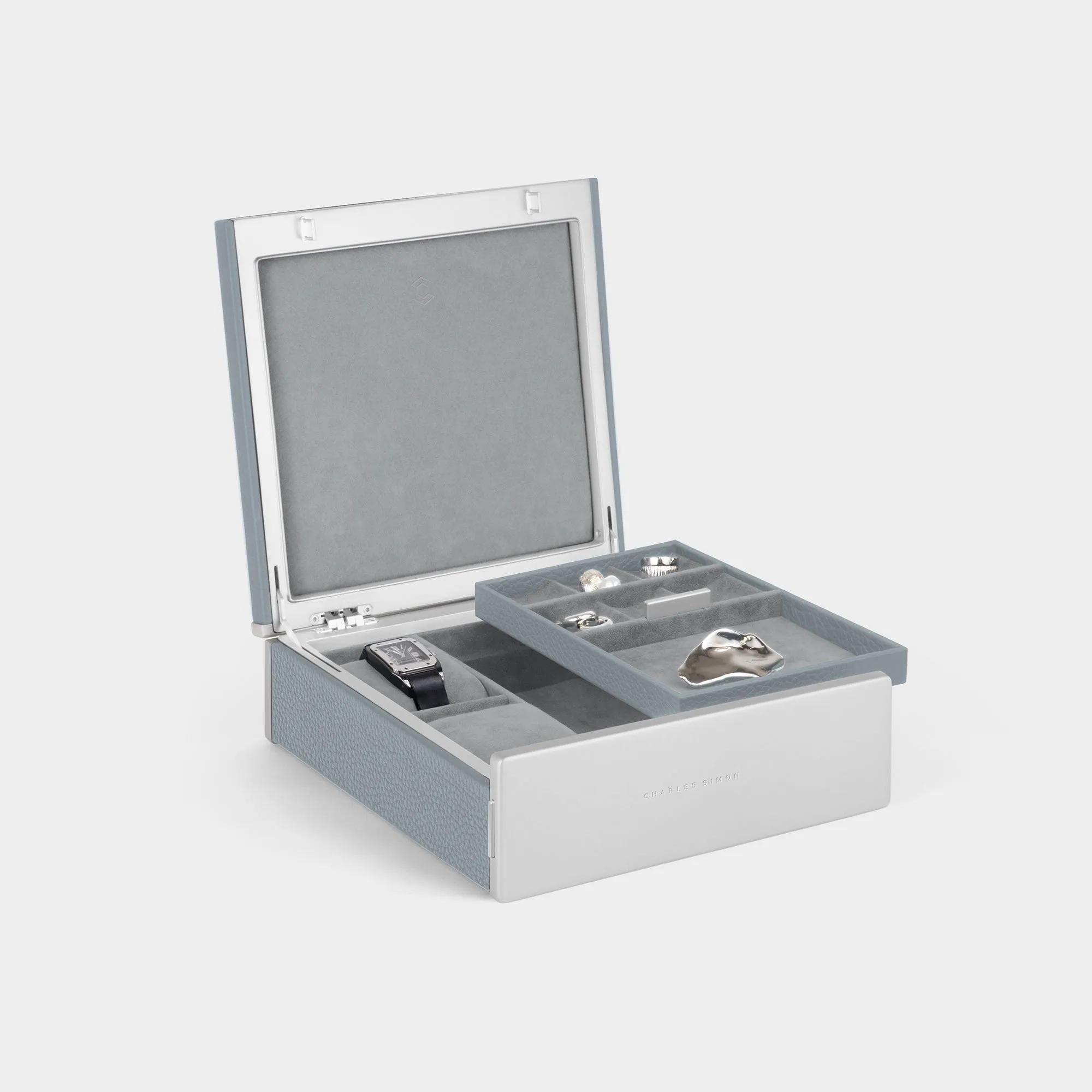 TAYLOR 2 WATCH AND JEWELRY BOX - CLOUD GREY / GREY