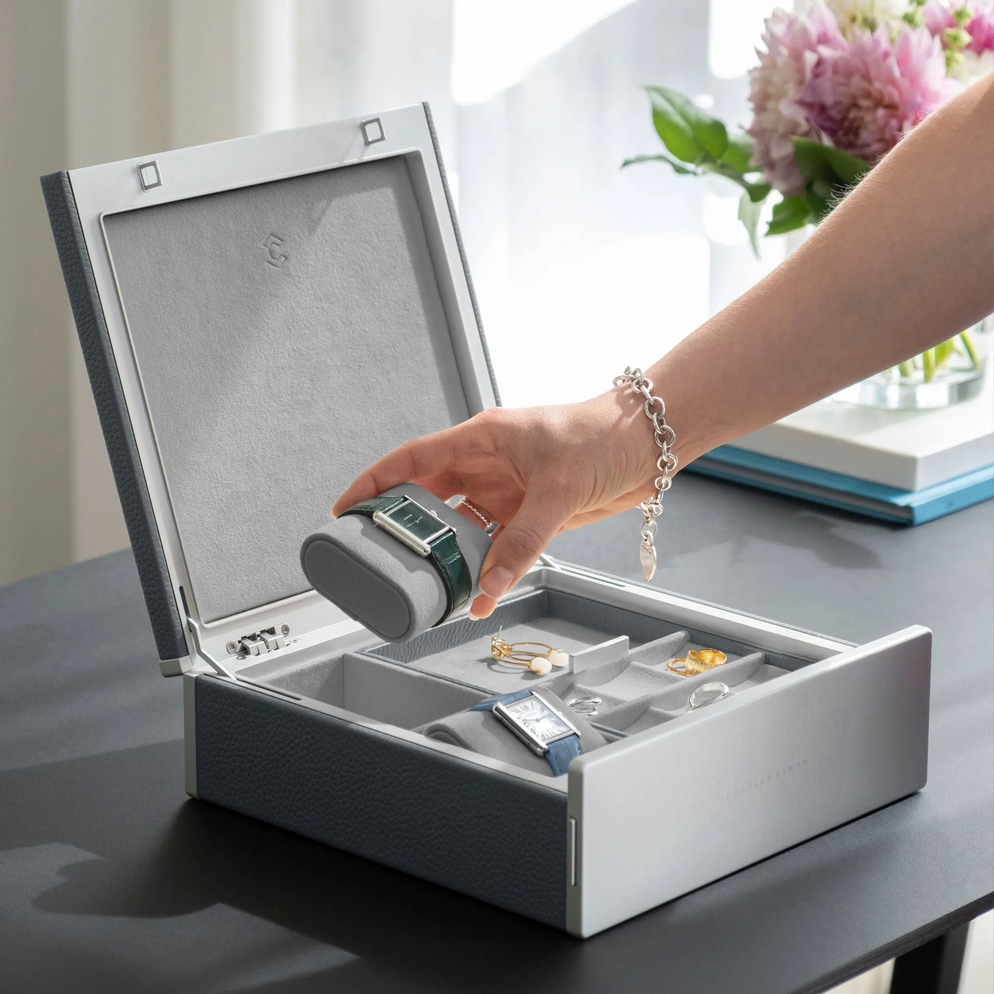 TAYLOR 2 WATCH AND JEWELRY BOX - CLOUD GREY / GREY