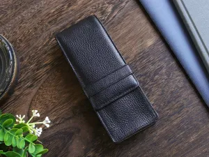 Terasaki Leather Pen Case - Black