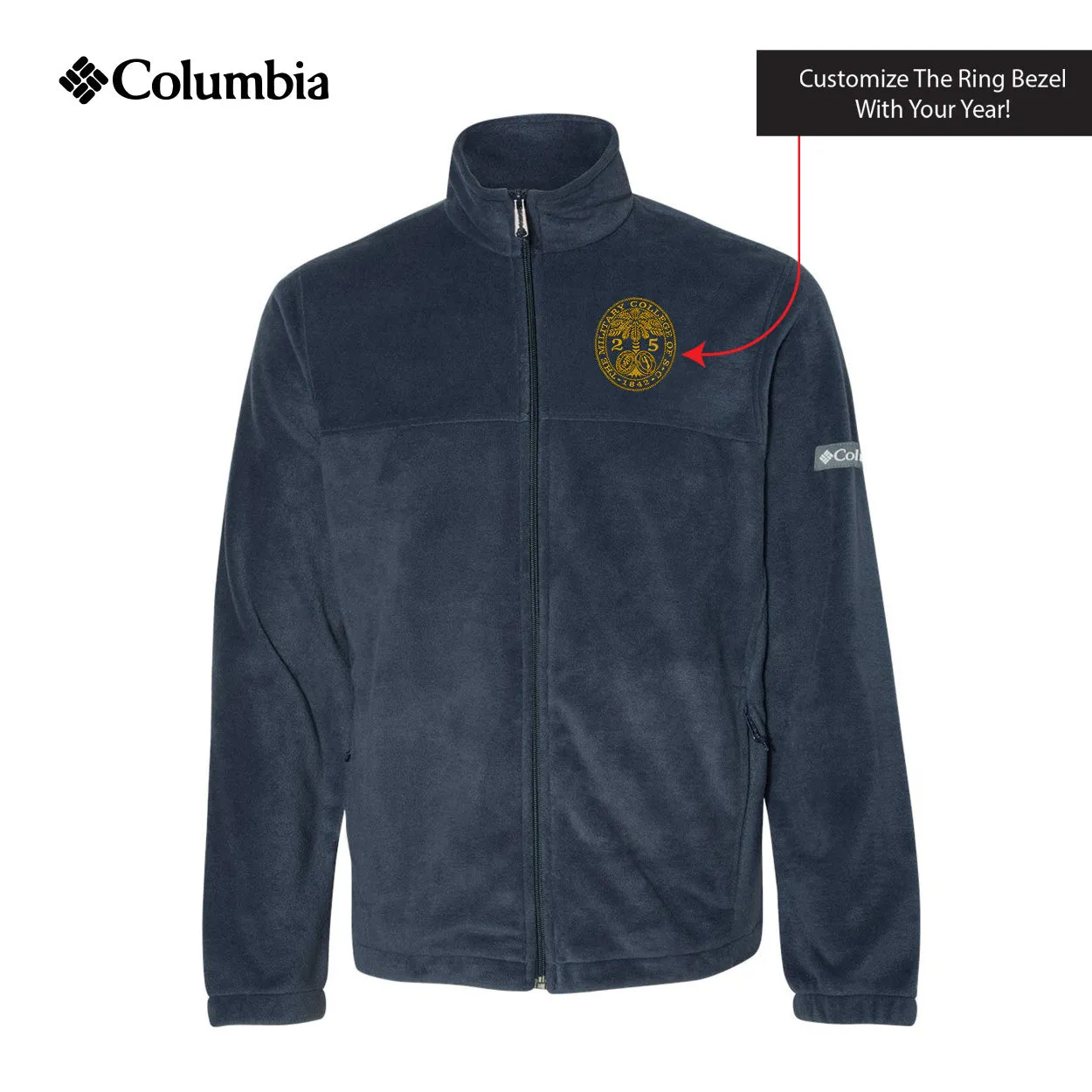 The Citadel, Customizable (Your Year) Embroidered Ring Bezel Design, Columbia - Steens Mountain™ Full Zip 2.0 Jacket