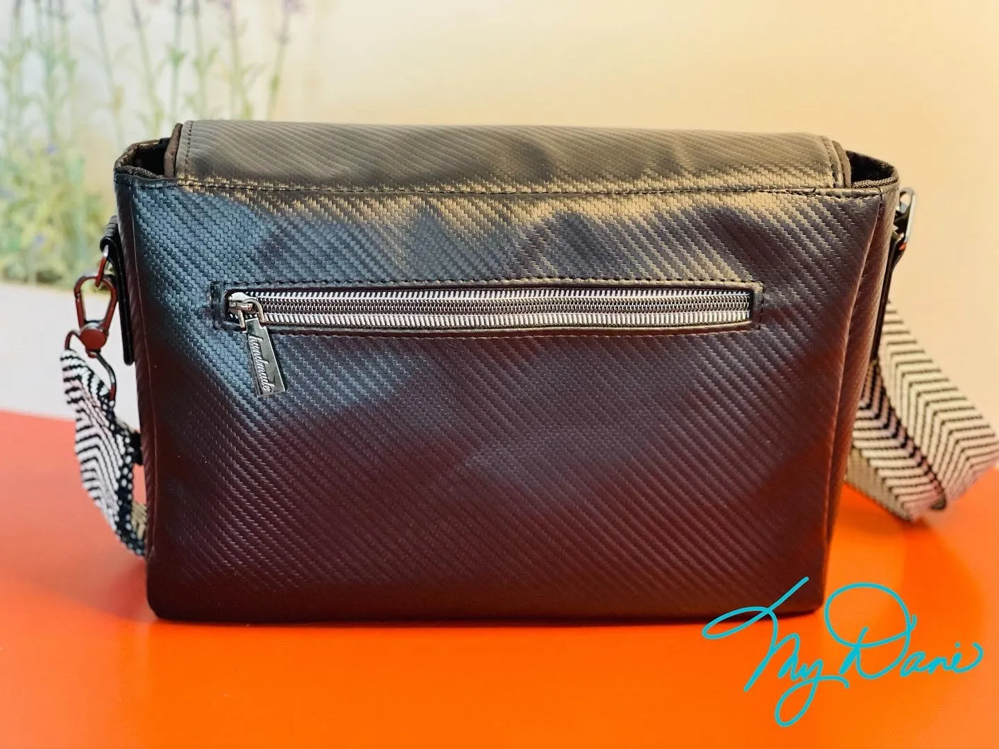 The Dani CC Convertble Crossbody Bag In Black Textured Marine Vinyl