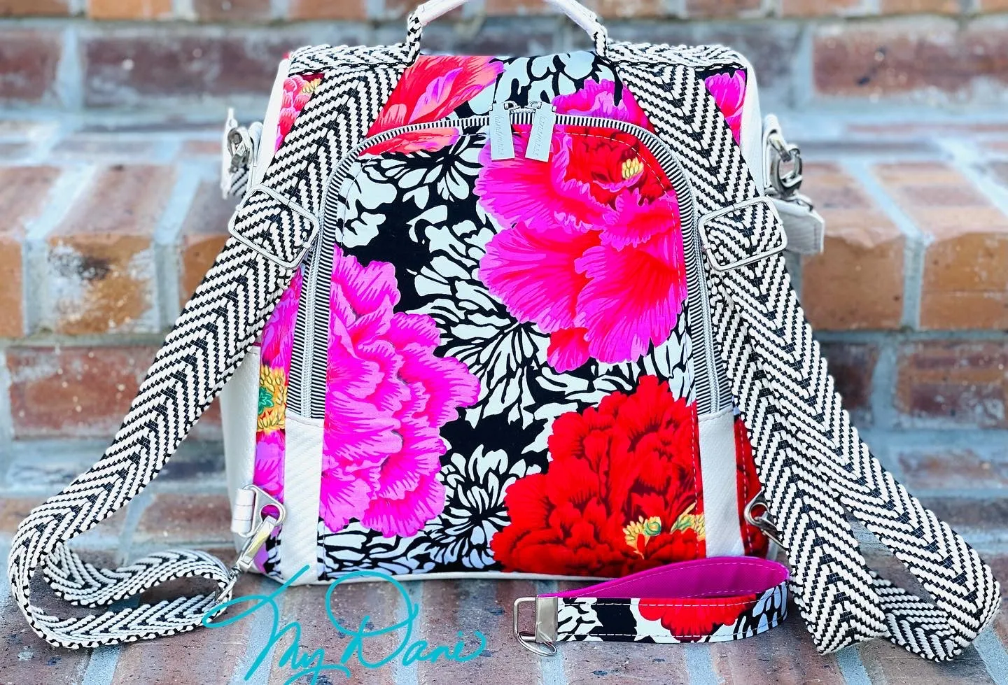 The Guardian Anti-Theft Backpack in Kaffe Hot Pink Floral