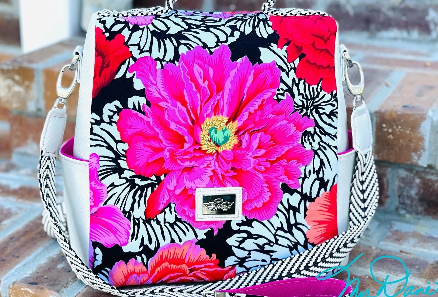 The Guardian Anti-Theft Backpack in Kaffe Hot Pink Floral