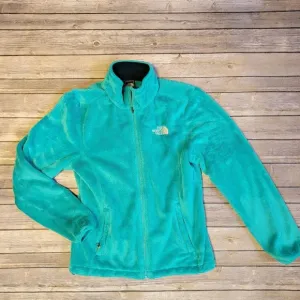 The North Face Teal Blue Long Sleeve Fleece Zip Up Jacket Women's Size Small 902