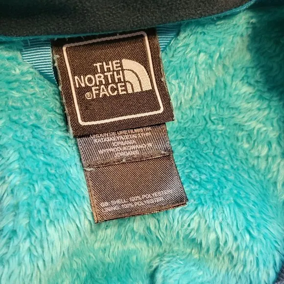 The North Face Teal Blue Long Sleeve Fleece Zip Up Jacket Women's Size Small 902