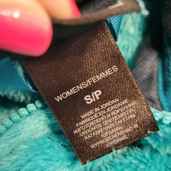The North Face Teal Blue Long Sleeve Fleece Zip Up Jacket Women's Size Small 902