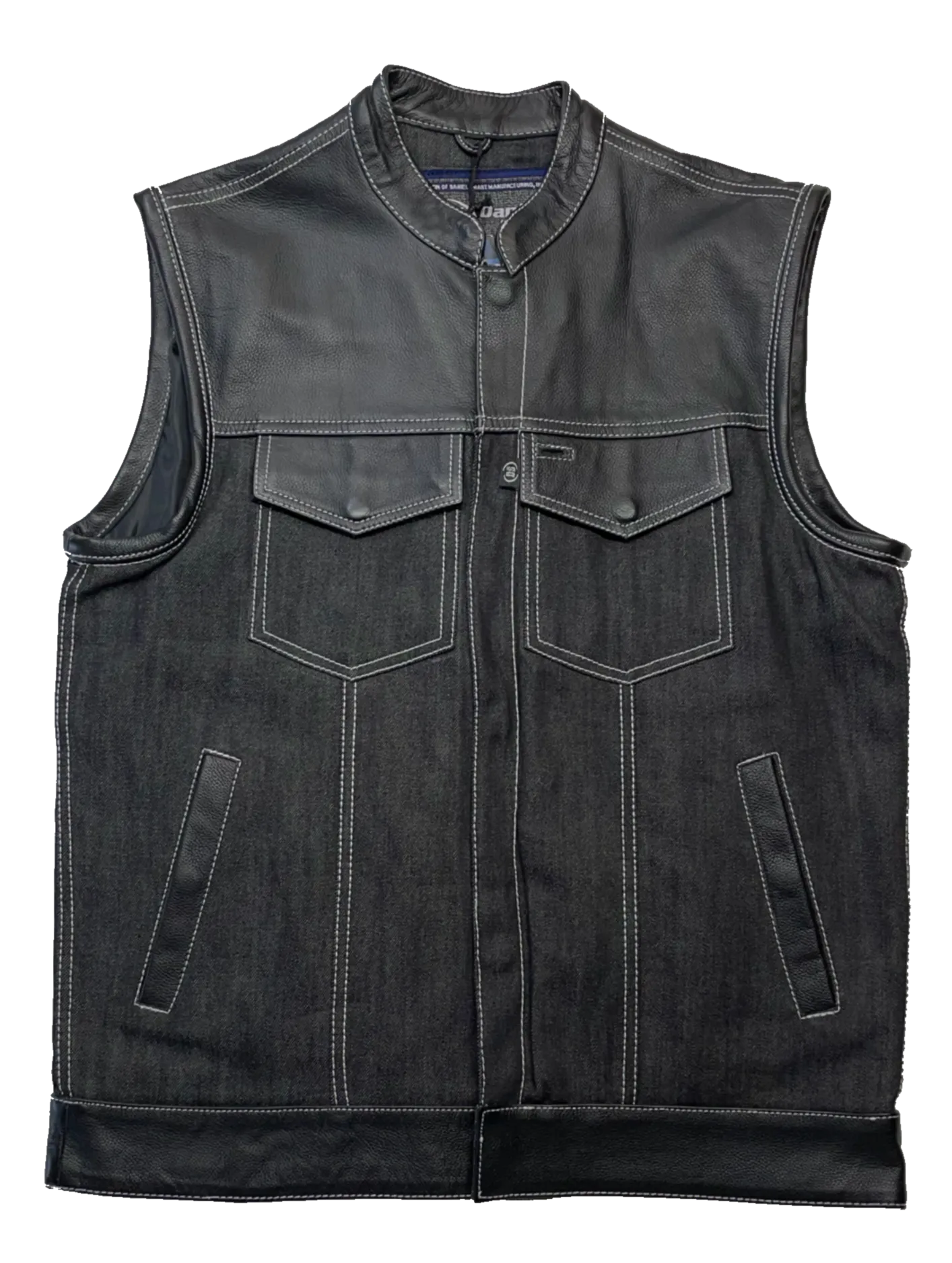 The "Havoc" Club Style Denim/Leather Vest
