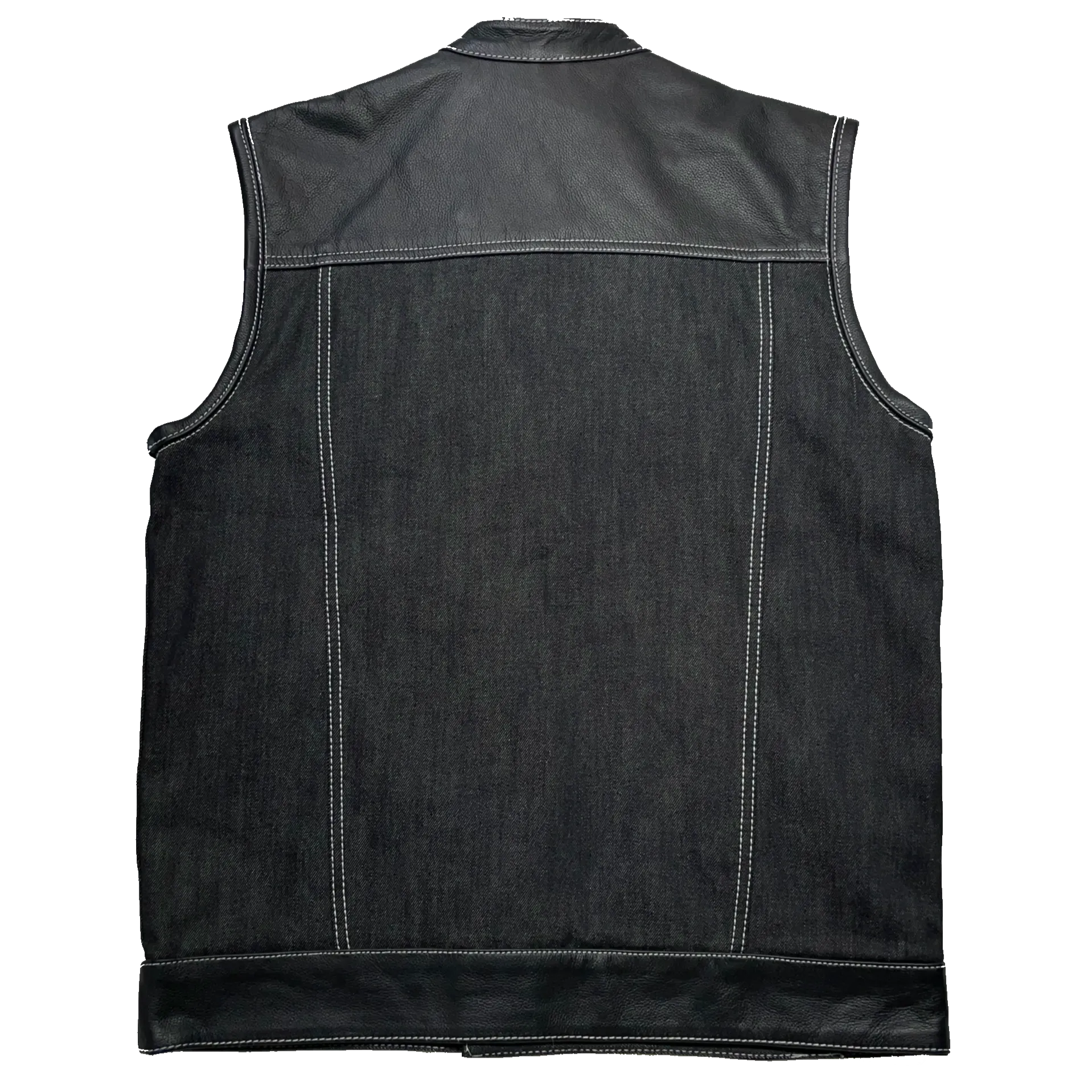 The "Havoc" Club Style Denim/Leather Vest