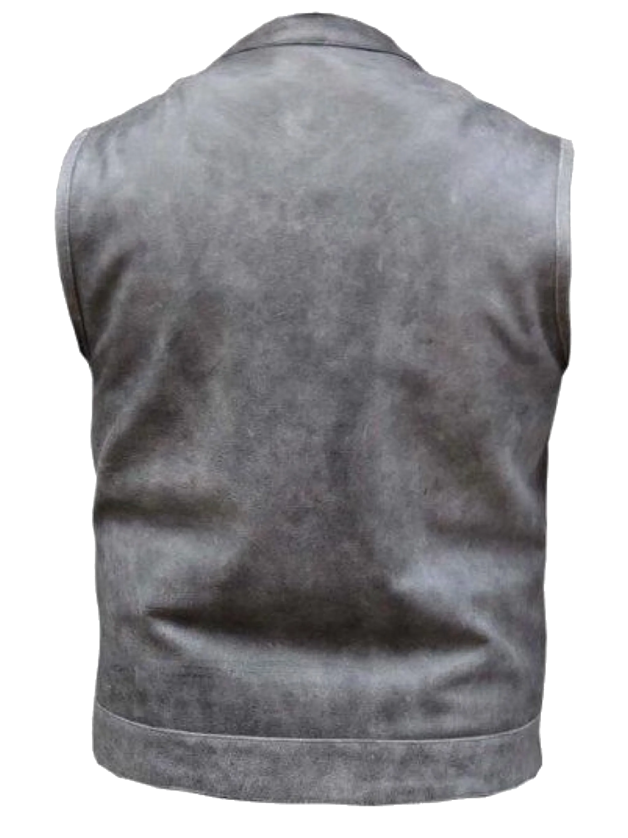 The "Open Road" Distressed Grey Club Style Leather Vest