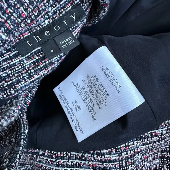 Theory Kinde Front-Zip Tweed Jacket multicolor asymmetrical zip moto