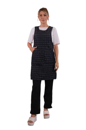 Therapispa - Apron Round Neck W/Button - Checker