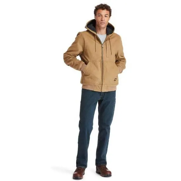 Timberland Pro Men's Gritman Lined Canvas Hooded Jacket - Wheat - TB0A1VB4D02