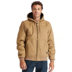 Timberland Pro Men's Gritman Lined Canvas Hooded Jacket - Wheat - TB0A1VB4D02