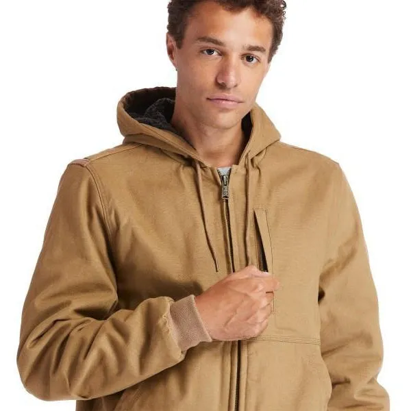 Timberland Pro Men's Gritman Lined Canvas Hooded Jacket - Wheat - TB0A1VB4D02