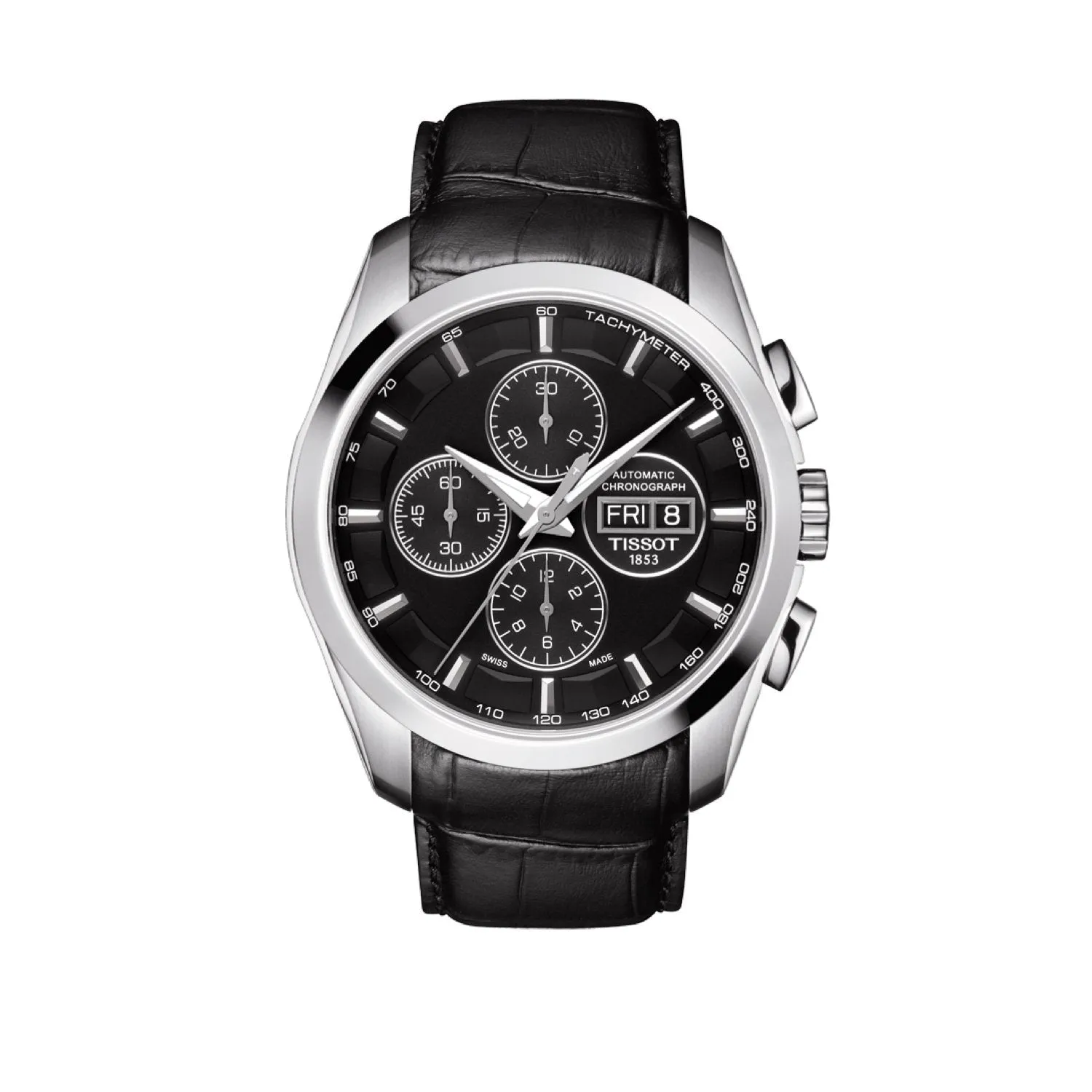 Tissot 24mm Couturier Black Leather Strap without Buckle