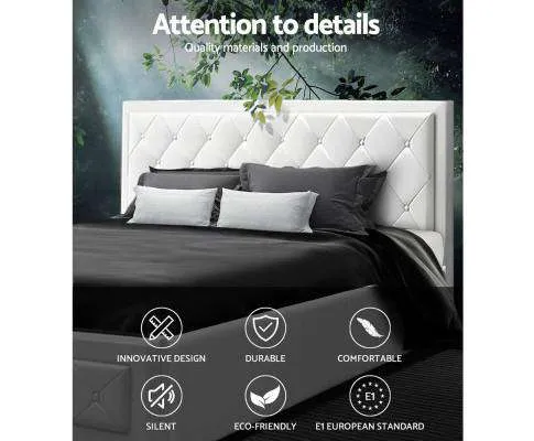 TIYO Gas Lift Bed Frame Base With Storage Mattress PU Leather - White