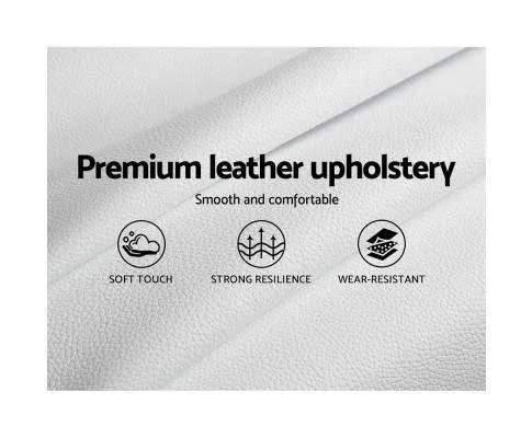 TIYO Gas Lift Bed Frame Base With Storage Mattress PU Leather - White