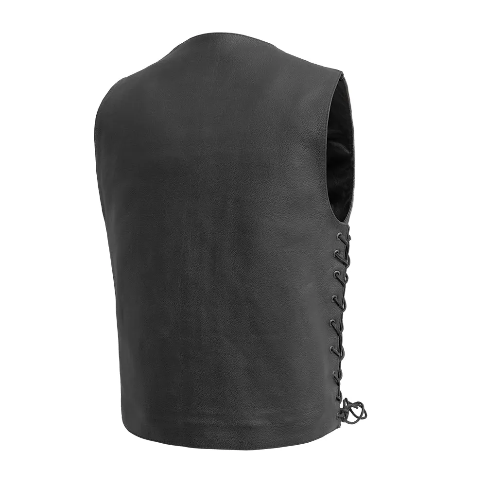 Top Biller Men's Motorcycle Western Style Leather Vest - Extreme Biker Leather