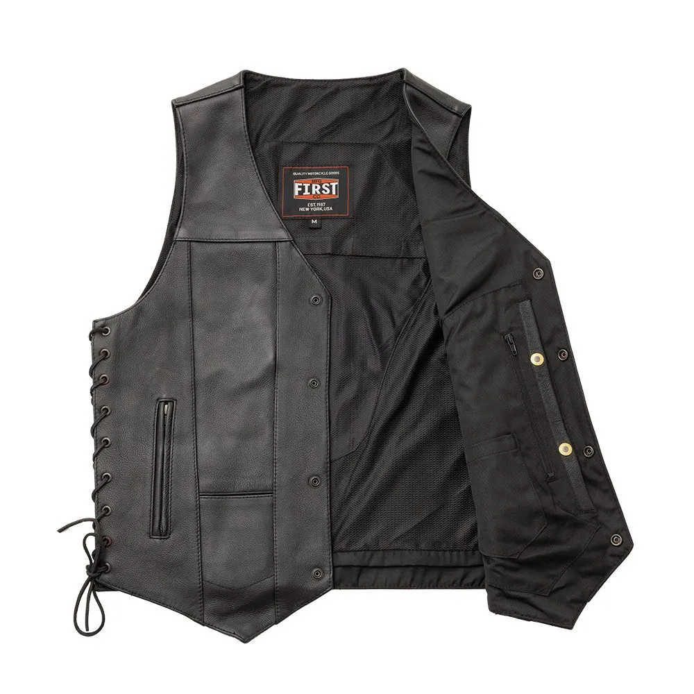 Top Biller Men's Motorcycle Western Style Leather Vest - Extreme Biker Leather