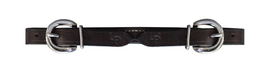 Toprail Equine Curb Straps Leather with Silver Buckle Ends