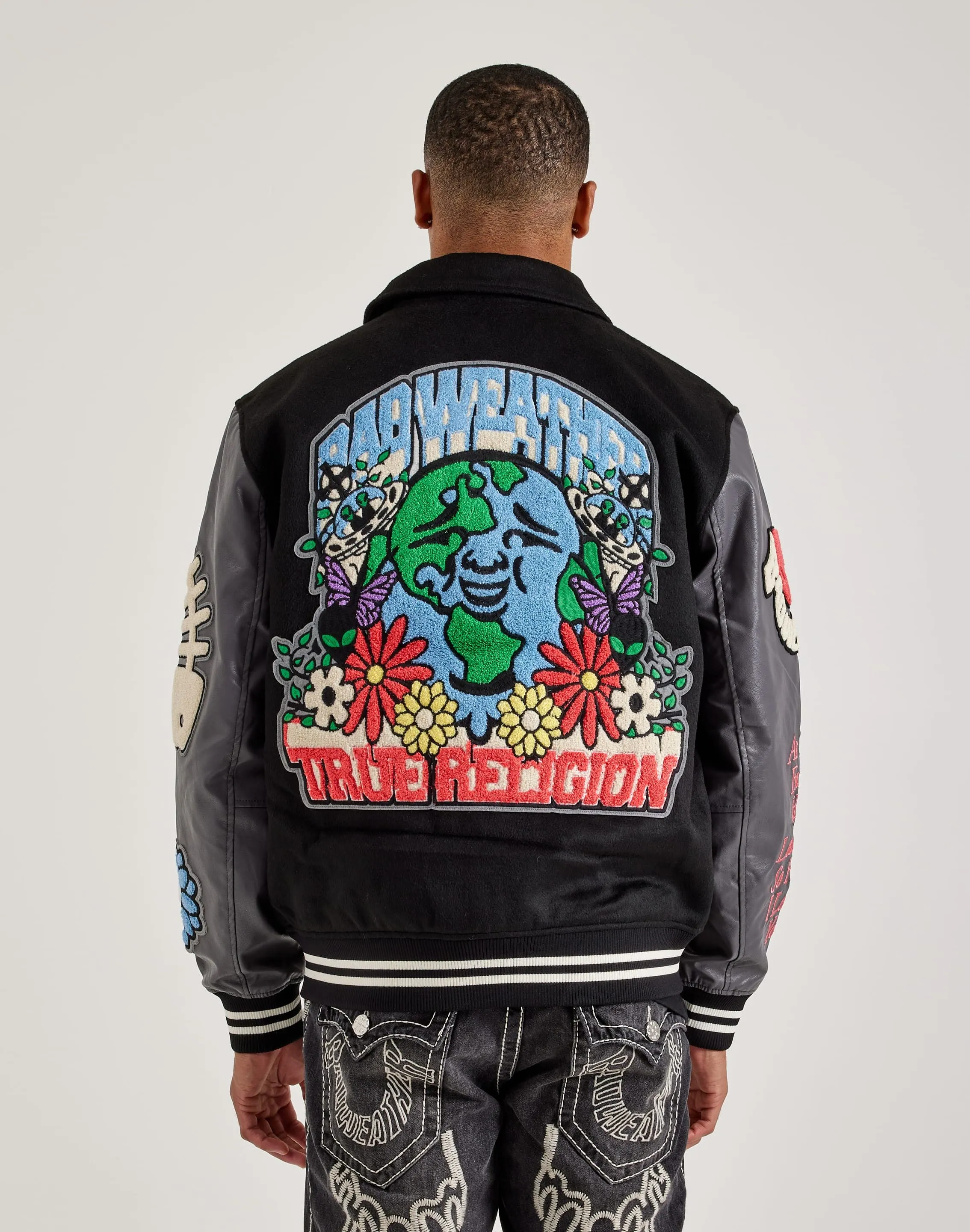 True Religion Bad Weather Varsity Jacket