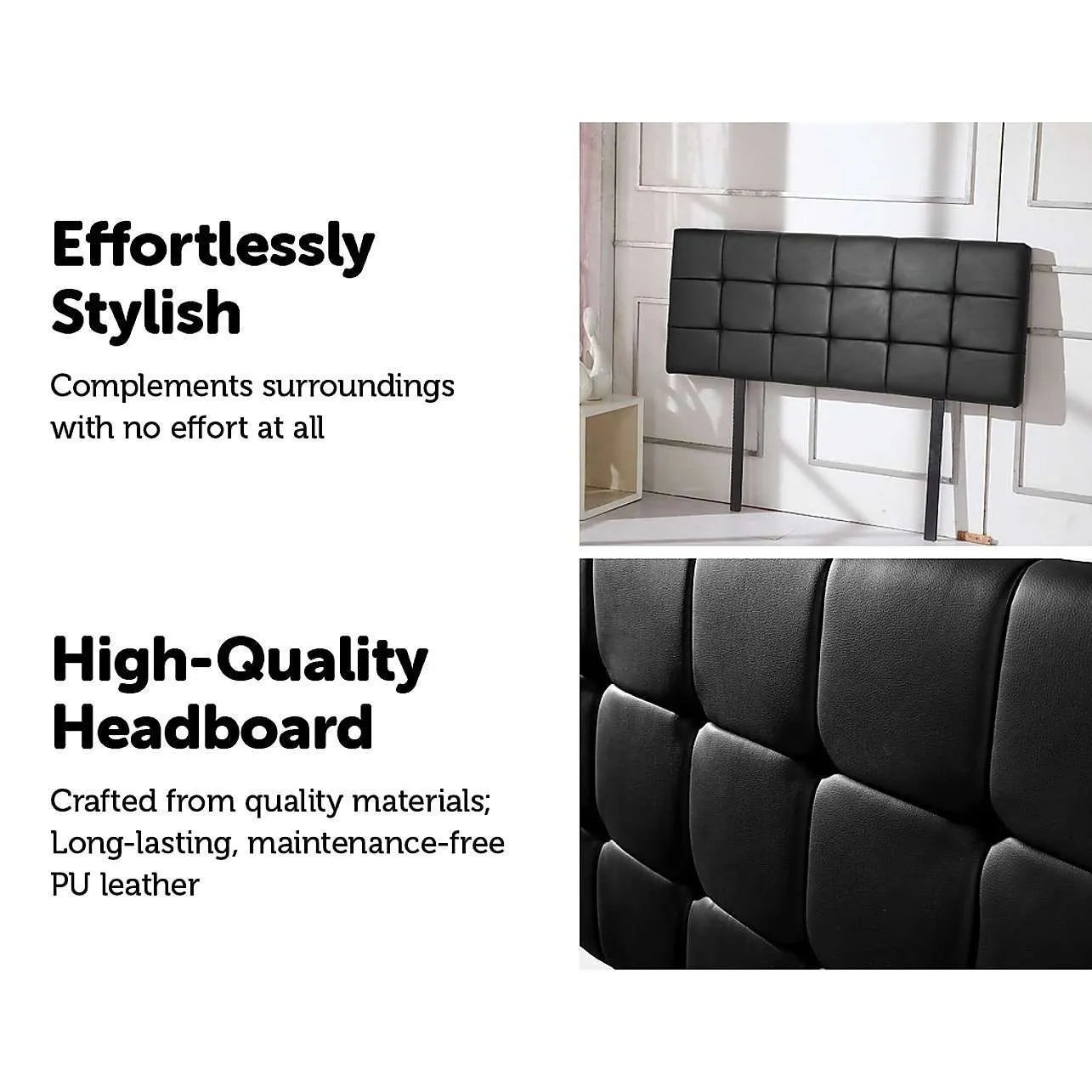 Tuft PU Leather Bedhead - 3 Colours