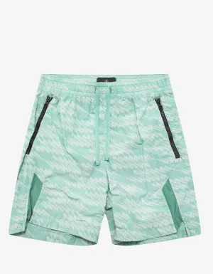 Turquoise Glitch Print Swim Shorts