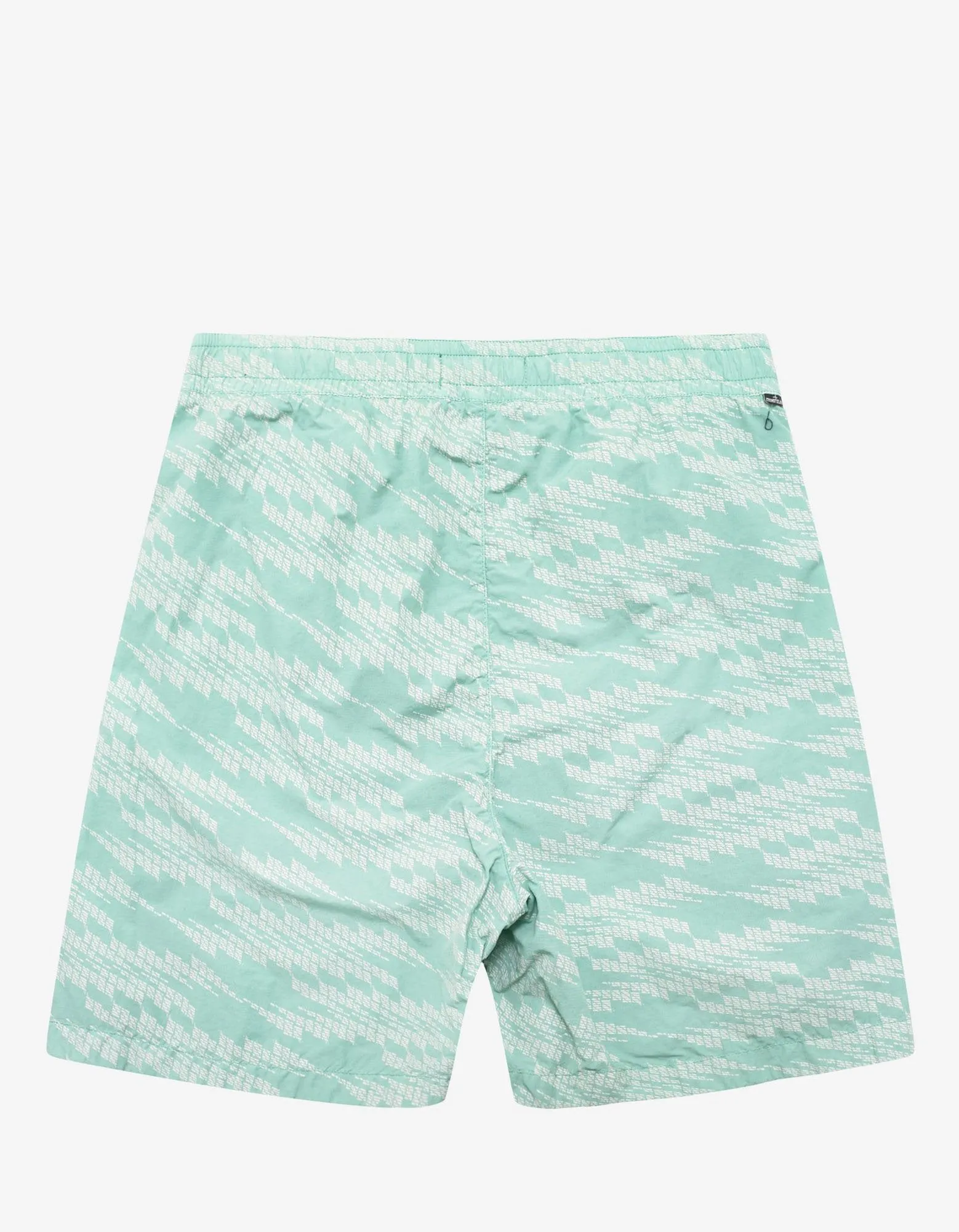 Turquoise Glitch Print Swim Shorts
