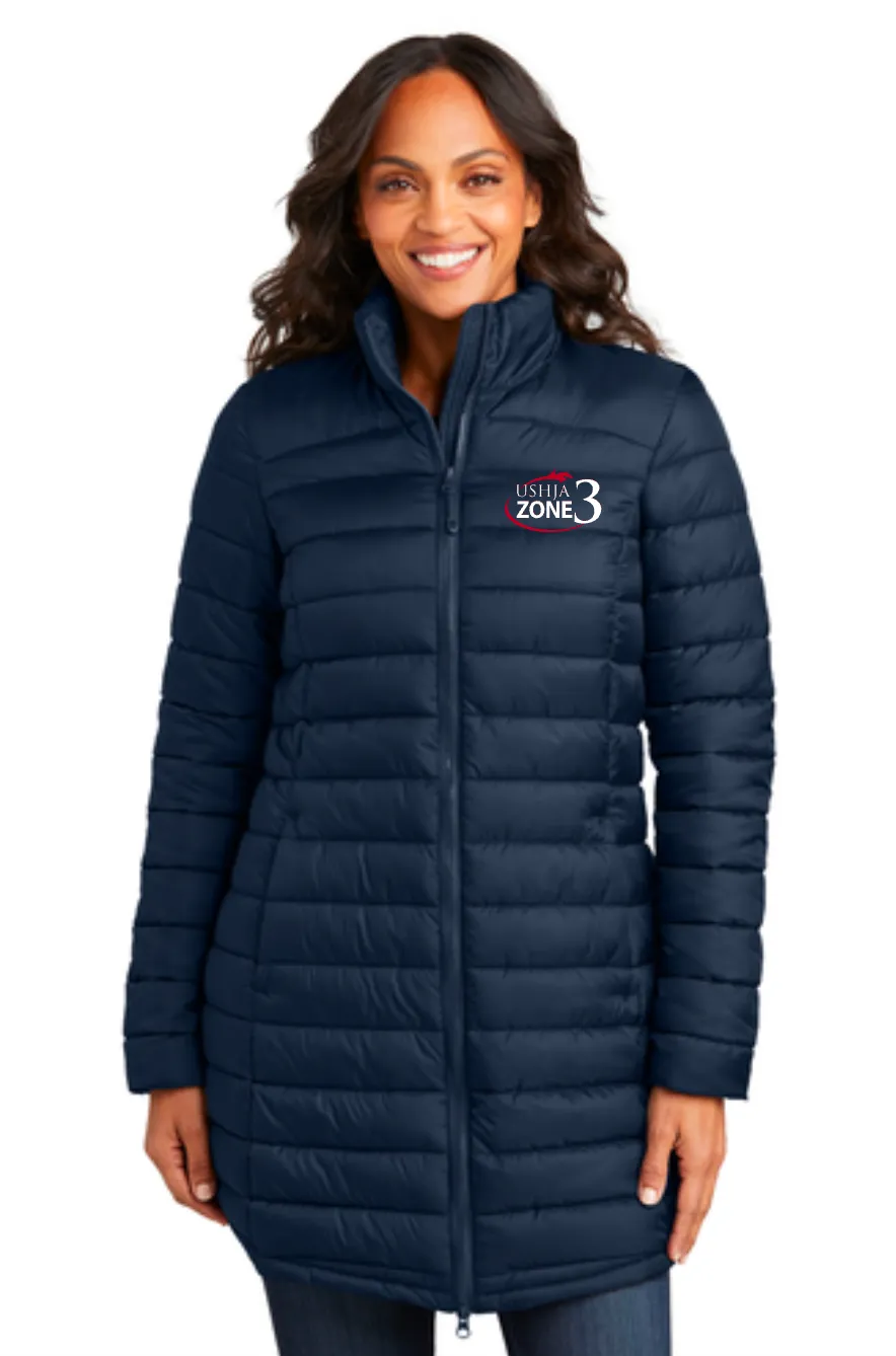 USHJA Zone - Port Authority® Ladies Horizon Puffy Long Jacket