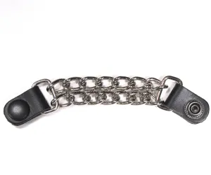 VEA-02-BB  4" Leather Vest Extender-Black Snap