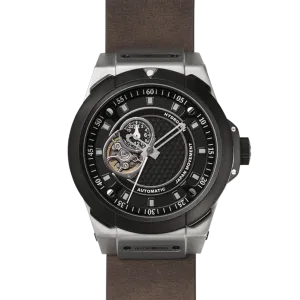 Vento Silver Black Leather