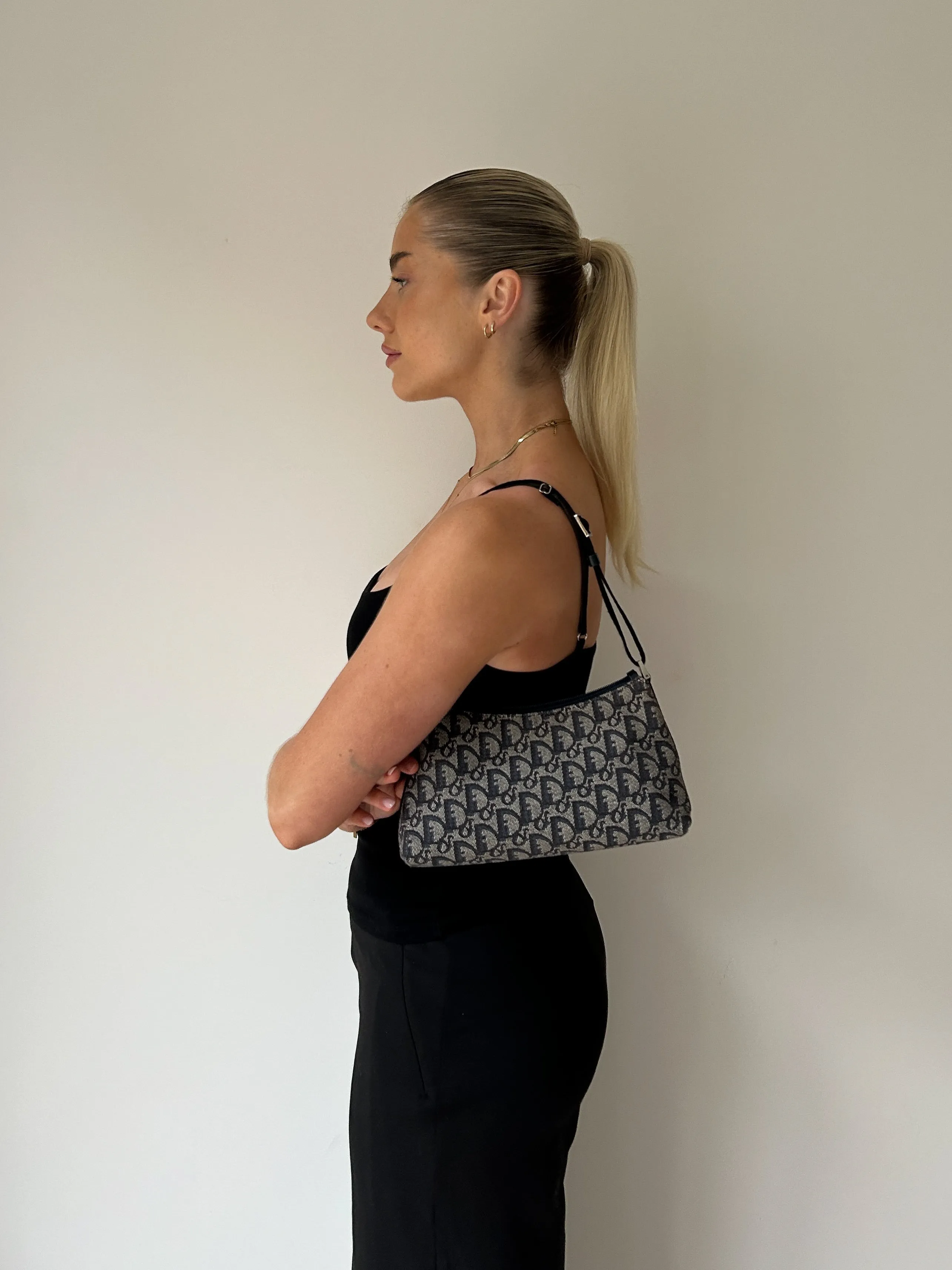 Vintage Christian Dior Monogram Shoulder Bag (2002)