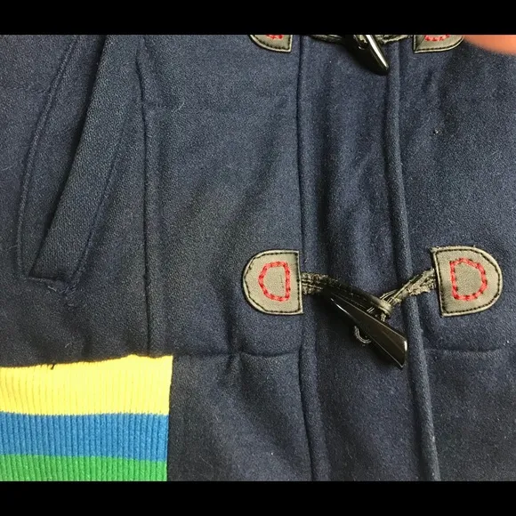 VNTG COOGI wool blend faux fur hood 🌈 Rainbow jkt