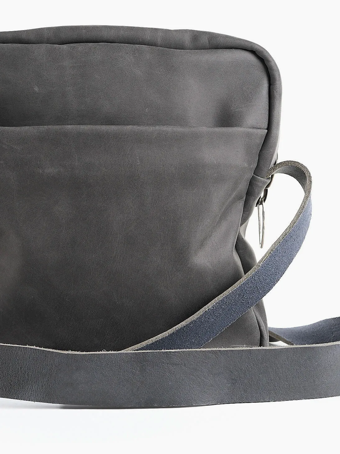 Waxed Nubuck Leather Crossbody Bag