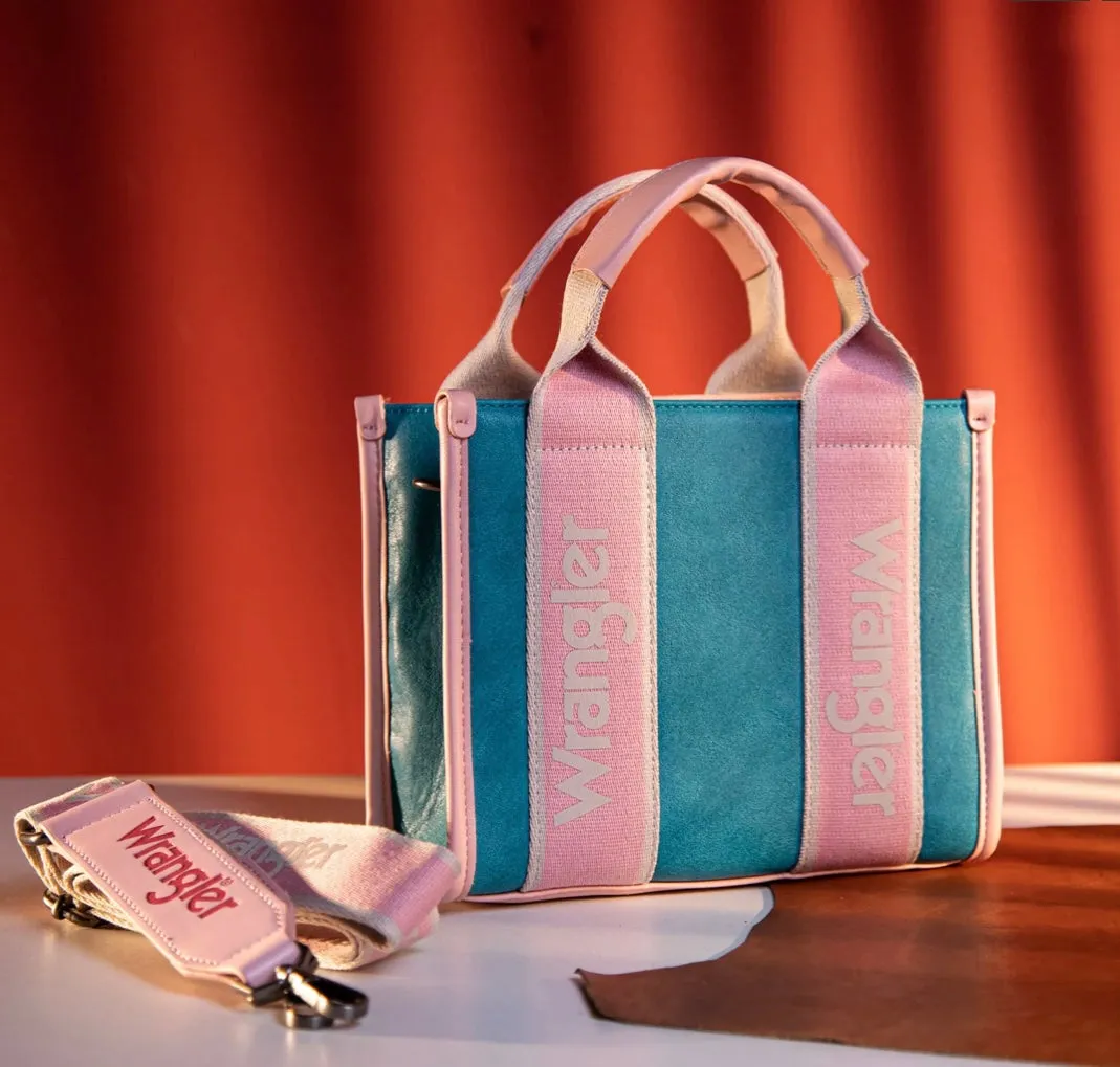 WG2202-292 Wrangler Color Block Small Tote/Crossbody - Turquoise