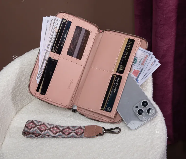 WG2213-W006 Wrangler Southwest Art Print Wallet Pink