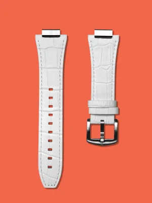 White Alligator - Silver Buckle